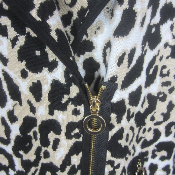 New Belldini Animal Print Moto Zip Front Cardigan Sweater Women's 2X - Picture 3 of 6